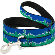Dog Leash - Seattle Skyline Blue/Green