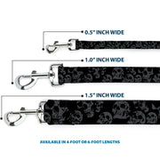 Dog Leash - Skulls Stacked Weathered Black/Gray