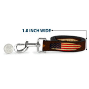 Dog Leash - Surfboard Cali Scenes/US Flag Brown