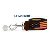 Dog Leash - Surfboard Cali Scenes/US Flag Brown