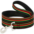 Load image into Gallery viewer, Dog Leash - Stripe Transitions Black/Red/Green/Yellow
