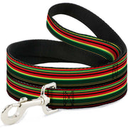 Dog Leash - Stripe Transitions Black/Red/Green/Yellow