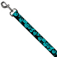 Load image into Gallery viewer, Dog Leash - Skulls Stacked Weathered Black/Teal
