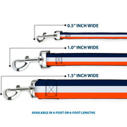 Dog Leash - Stripe Navy/White/Orange