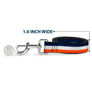 Dog Leash - Stripe Navy/White/Orange