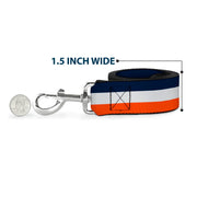 Dog Leash - Stripe Navy/White/Orange