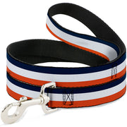 Dog Leash - Stripe Navy/White/Orange