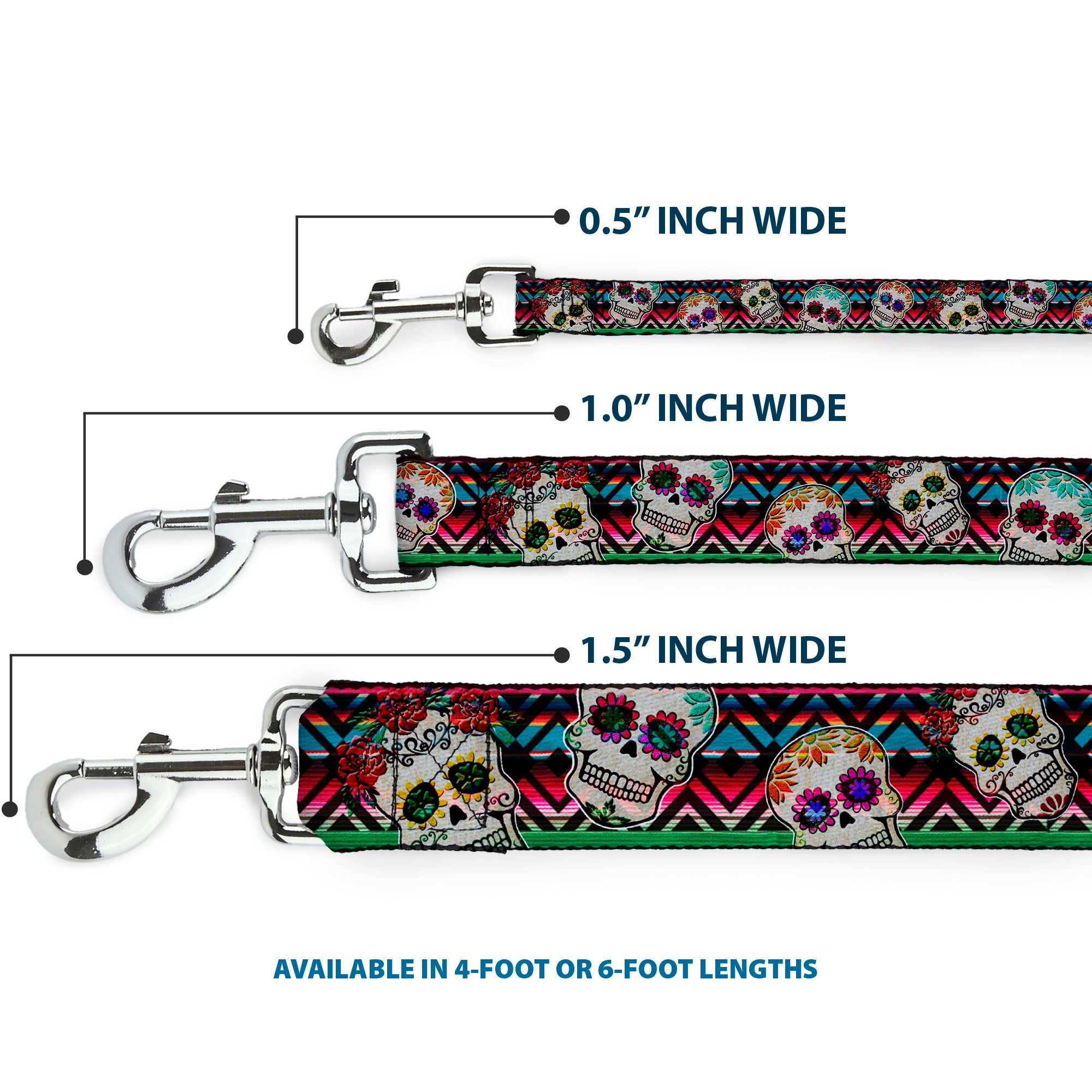 Dog Leash - Sugar Skulls Zarape Multi Color