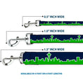 Load image into Gallery viewer, Dog Leash - Seattle Skyline Navy/Lime Green

