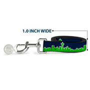 Dog Leash - Seattle Skyline Navy/Lime Green