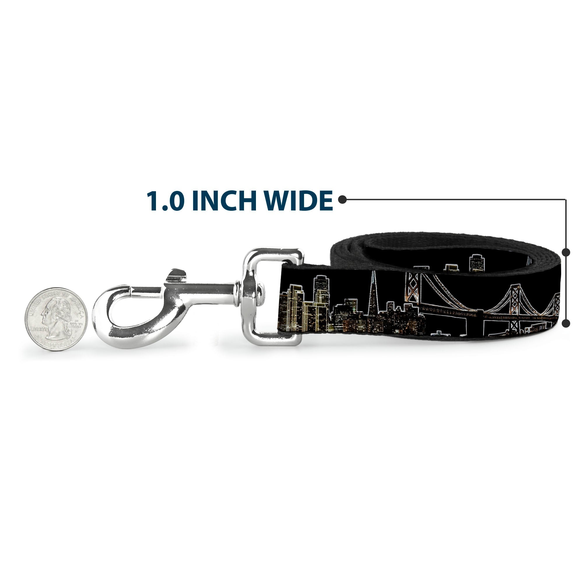Dog Leash - San Francisco w/Moon Vivid Skyline Black