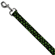Dog Leash - St. Pat's Clovers Scattered Black/Green