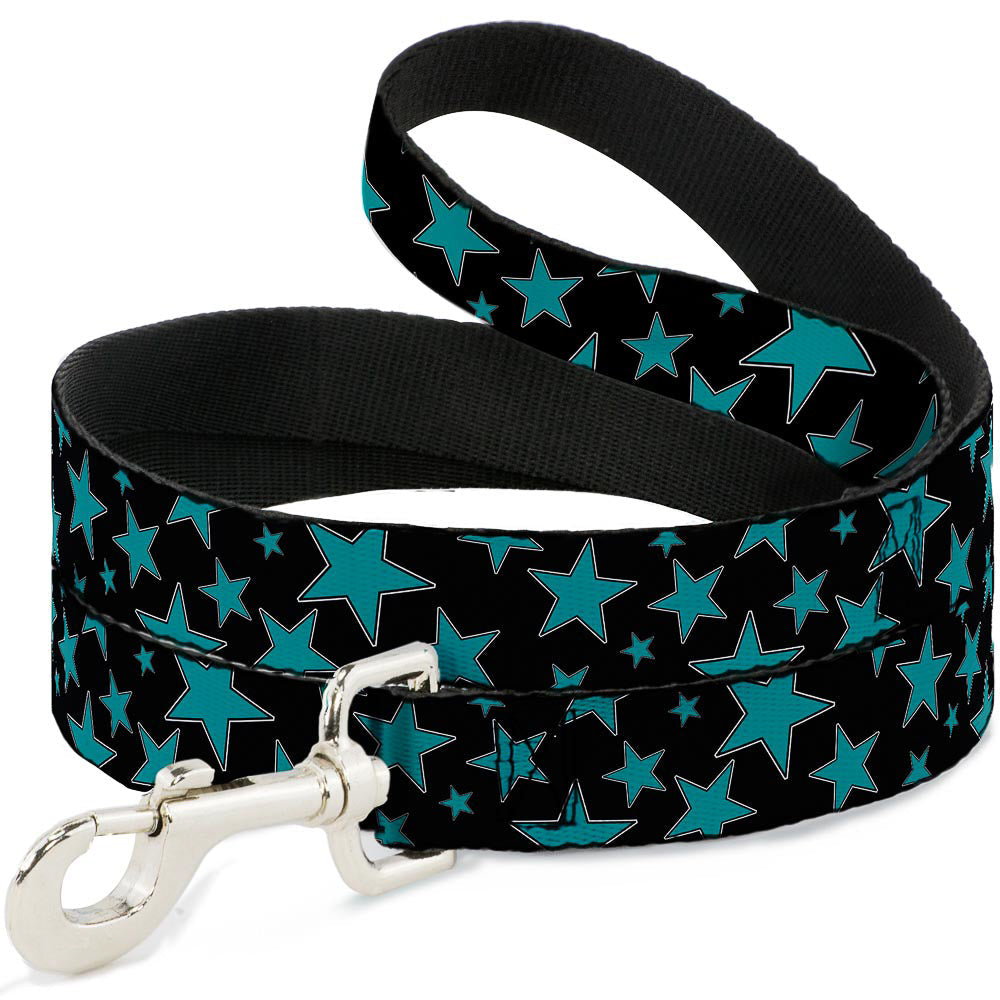 Dog Leash - Stars/Multi Stars Black/Turquoise