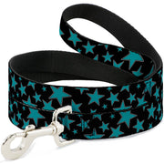 Dog Leash - Stars/Multi Stars Black/Turquoise
