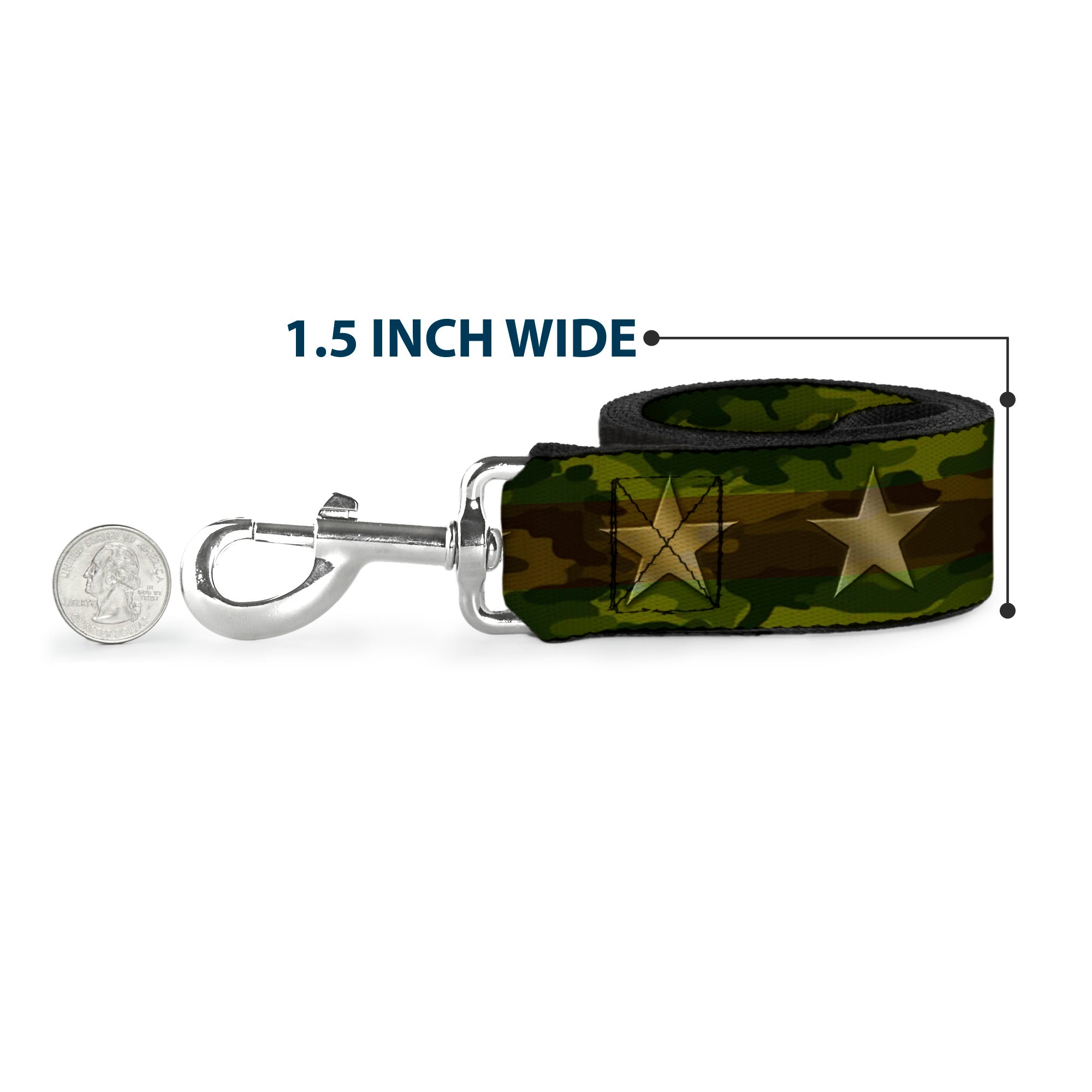 Dog Leash - Star Camo Olive/Gold