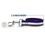Dog Leash - Stripes Purple/White/Gray