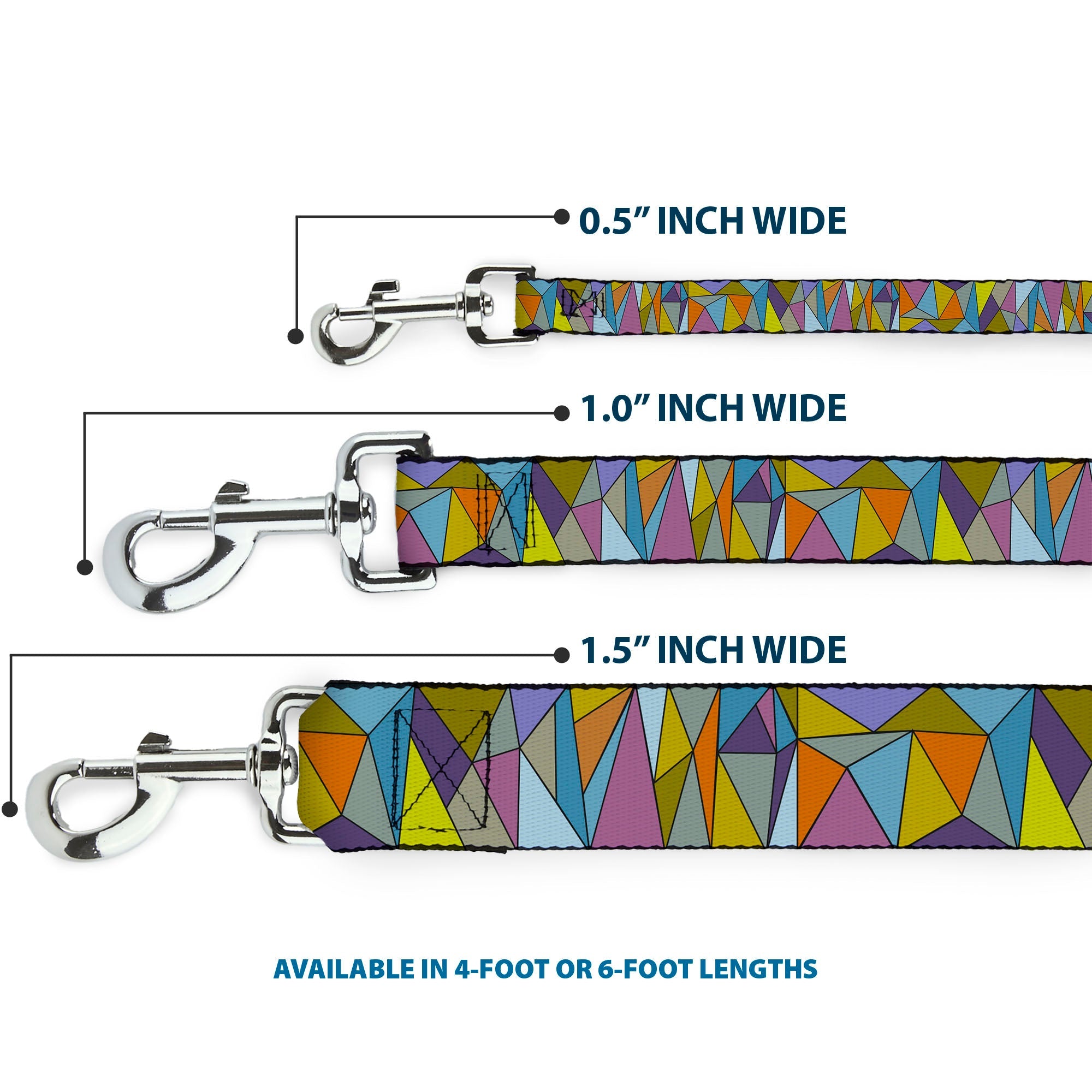 Dog Leash - Stained Glass Mosaic Multi Color