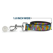Dog Leash - Stained Glass Mosaic Multi Color