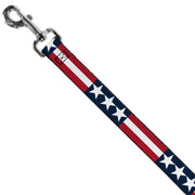 Dog Leash - Stars & Stripes Blue/White/Red/White