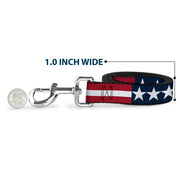Dog Leash - Stars & Stripes Blue/White/Red/White