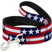 Dog Leash - Stars & Stripes Blue/White/Red/White