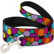 Dog Leash - Stained Glass Mosaic2 Multi Color/Navy
