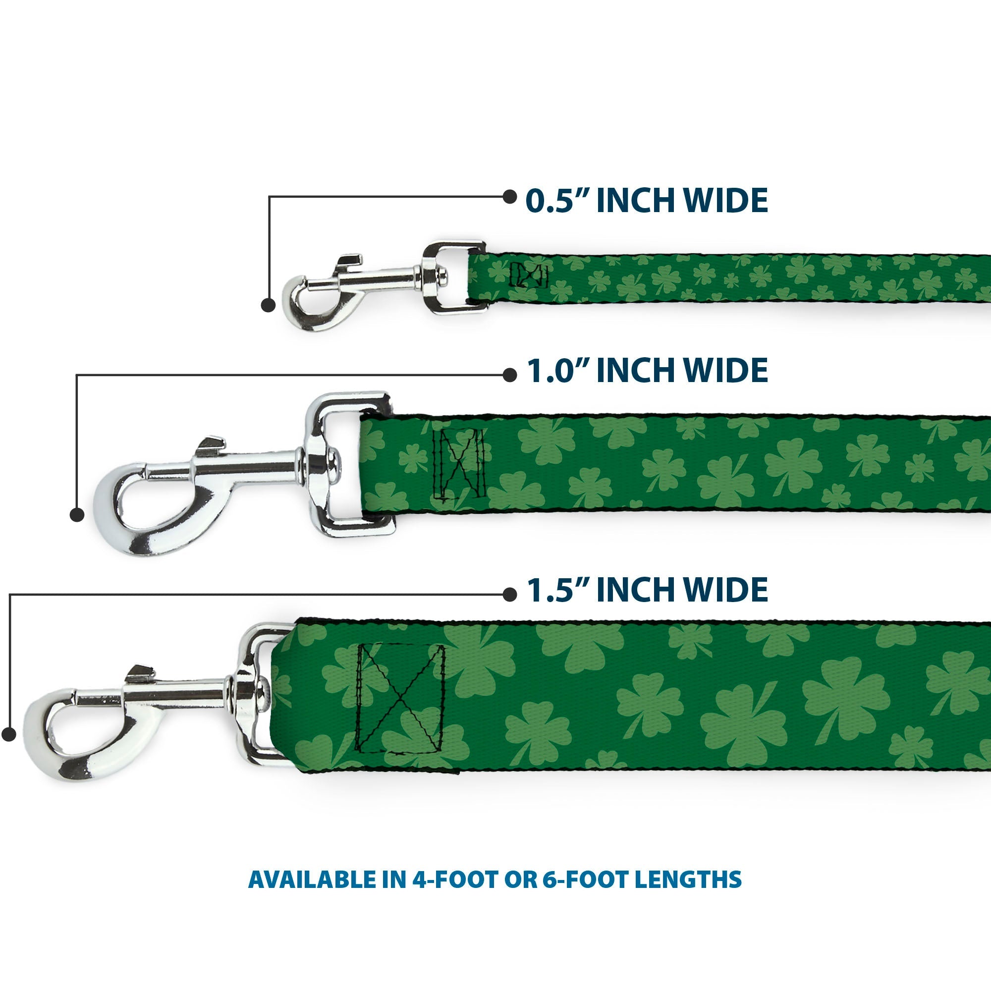 Dog Leash - St. Pat's Clovers Scattered3 Greens
