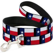 Dog Leash - Texas Flag/Black