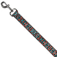 Load image into Gallery viewer, Dog Leash - Totem Carvings Black/White/Orange/Turquoise
