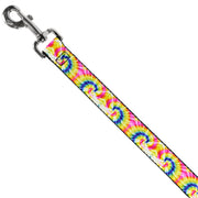 Dog Leash - Tie Dye Swirl Multi Color/White