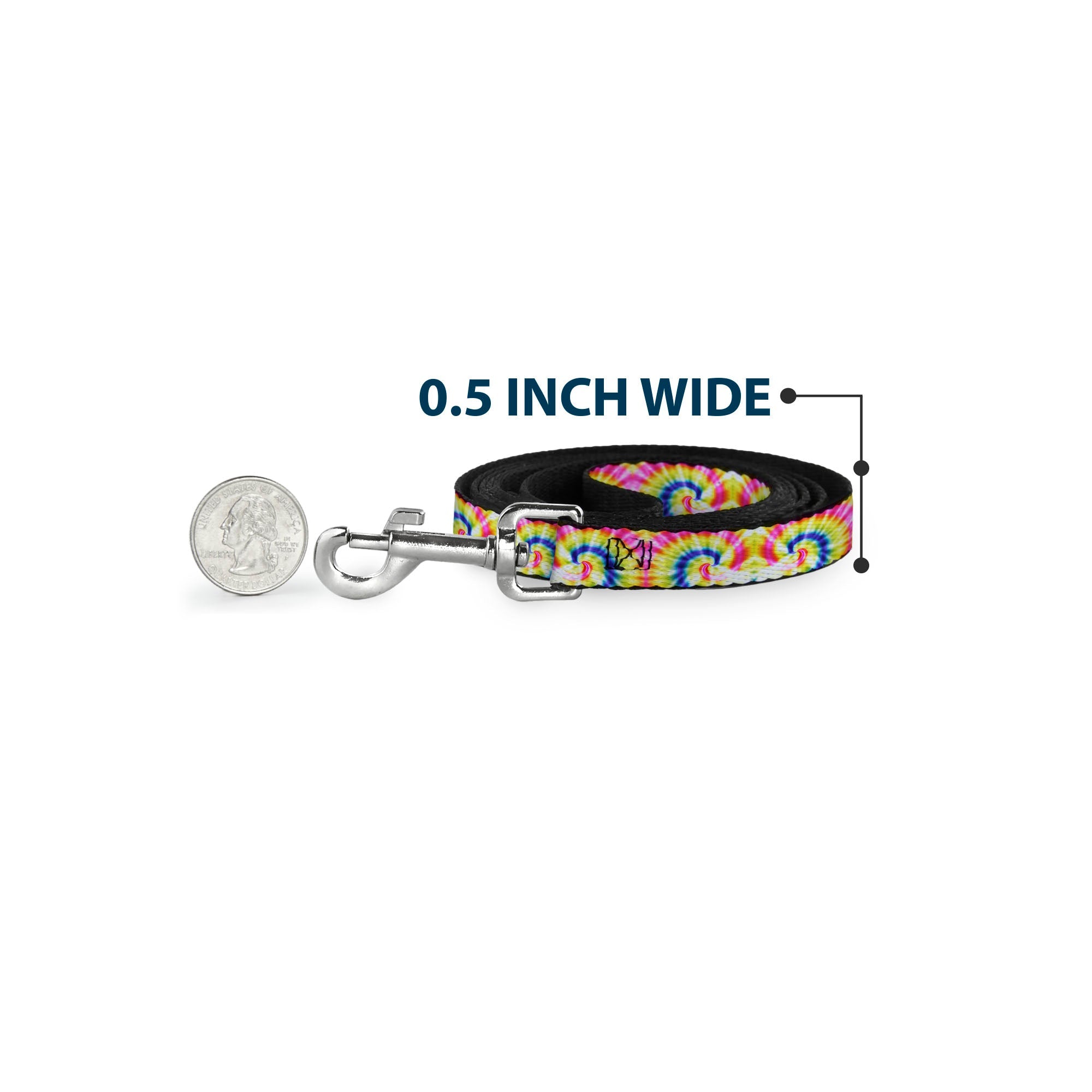 Dog Leash - Tie Dye Swirl Multi Color/White