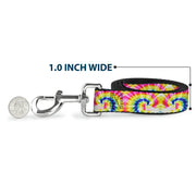 Dog Leash - Tie Dye Swirl Multi Color/White
