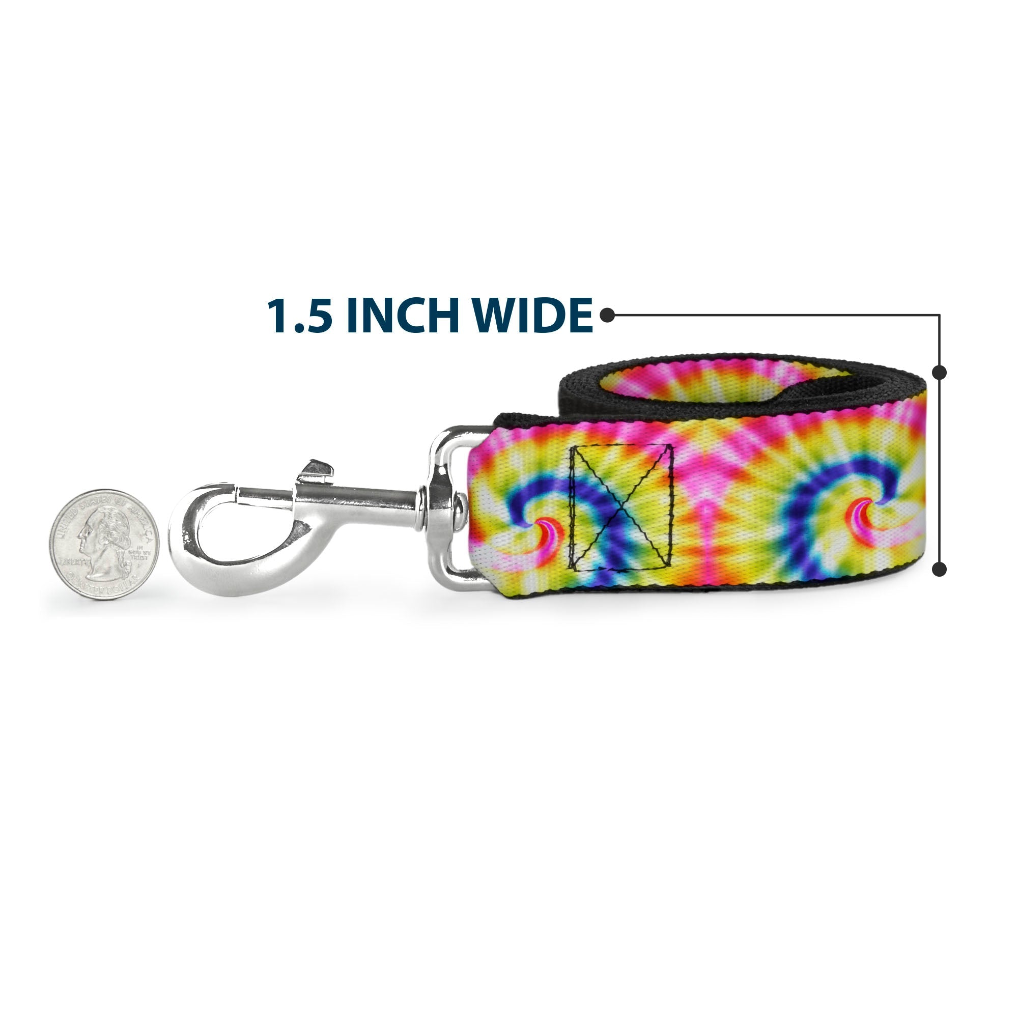 Dog Leash - Tie Dye Swirl Multi Color/White