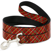 Dog Leash - Tartan Plaid2 Red/Green/Yellow