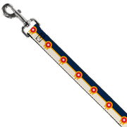 Dog Leash - Tulsa Oklahoma City Flag Navy Blue/Gold/Red/Beige