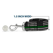 Dog Leash - Thin Green Line Flag Weathered Black/Gray/Green