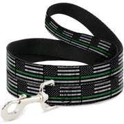 Dog Leash - Thin Green Line Flag Weathered Black/Gray/Green