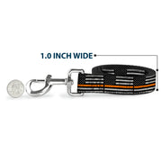 Dog Leash - Thin Orange Line Flag Weathered Black/Gray/Orange