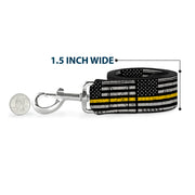 Dog Leash - Thin Yellow Line Flag Weathered Black/Gray/Yellow