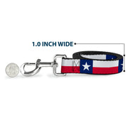 Dog Leash - Texas Flag Continuous Repeat