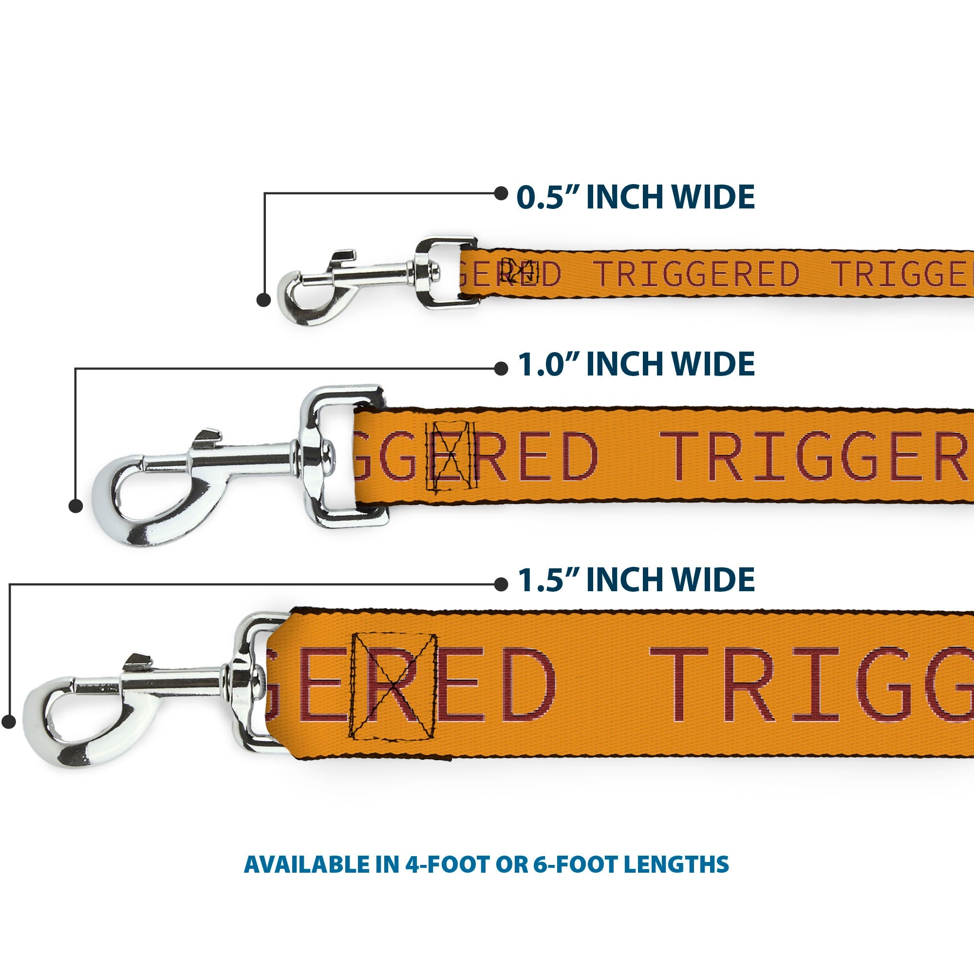 Dog Leash - TRIGGERED Orange/Burgundy