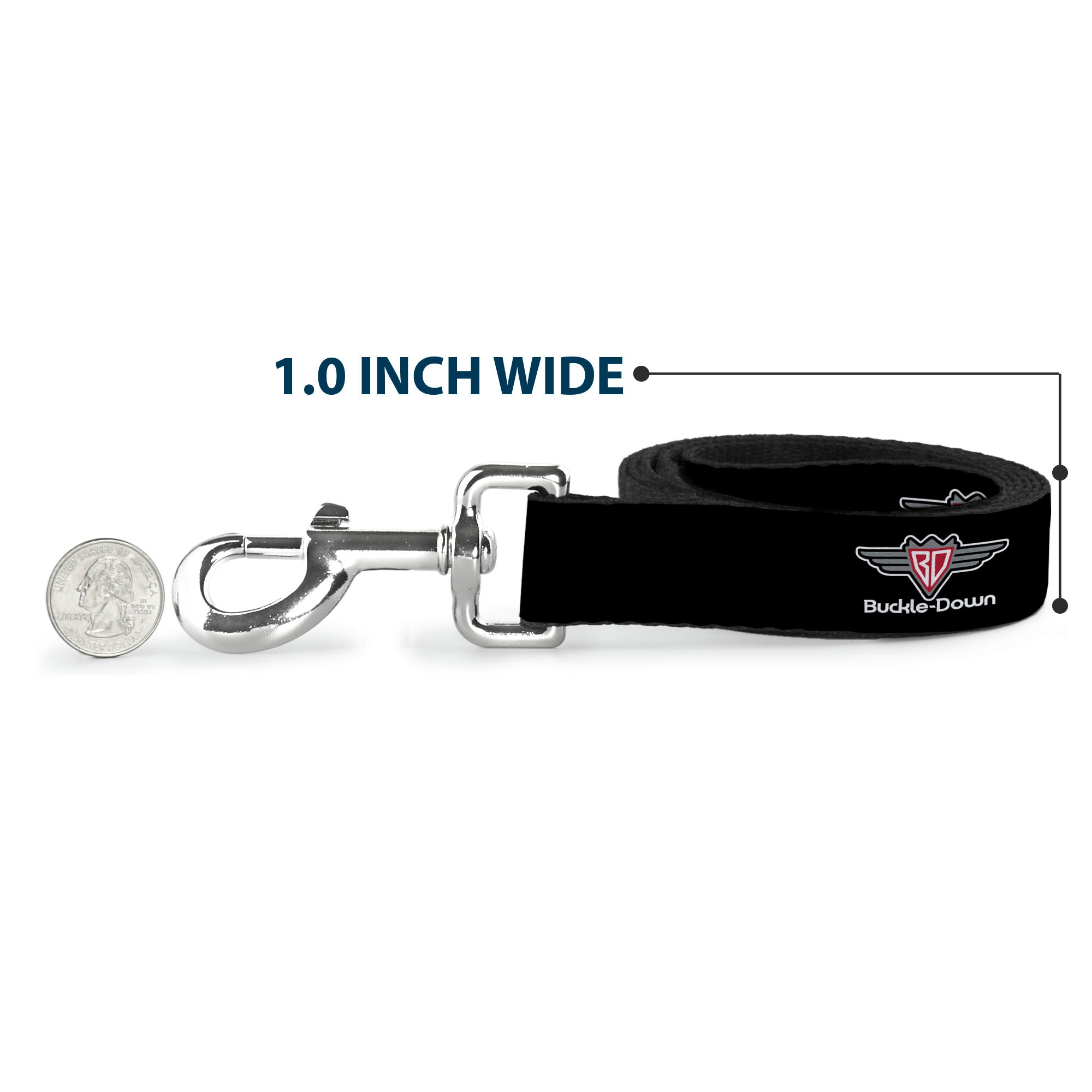 Dog Leash - Buckle-Down Logo ADOPT, DON'T SHOP Black/Yellow
