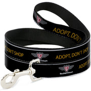 Dog Leash - Buckle-Down Logo ADOPT, DON'T SHOP Black/Yellow