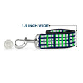 Load image into Gallery viewer, Dog Leash - Basketweave Plaid White/Navy/Bright Green
