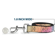 Dog Leash - Bandana Paisley Ombre Pastel/Black