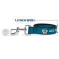 Load image into Gallery viewer, Dog Leash - BEACH DAWG CARE ALL DOGS ARE EQUAL Turquoise/White
