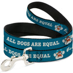 Dog Leash - BEACH DAWG CARE ALL DOGS ARE EQUAL Turquoise/White