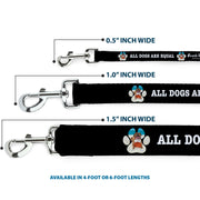 Dog Leash - BEACH DAWG CARE ALL DOGS ARE EQUAL Black/White