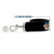 Dog Leash - BEACH DAWG CARE ALL DOGS ARE EQUAL Black/White