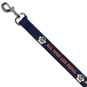 Dog Leash - BEACH DAWG CARE ALL DOGS ARE EQUAL Navy/Oange